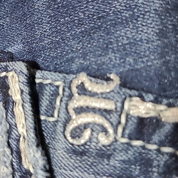 MISS ME EMBROIDERED BLING STUD DISTRESSED MID-RISE BOOT-CUT DENIM JEAN - Picture 5 of 16